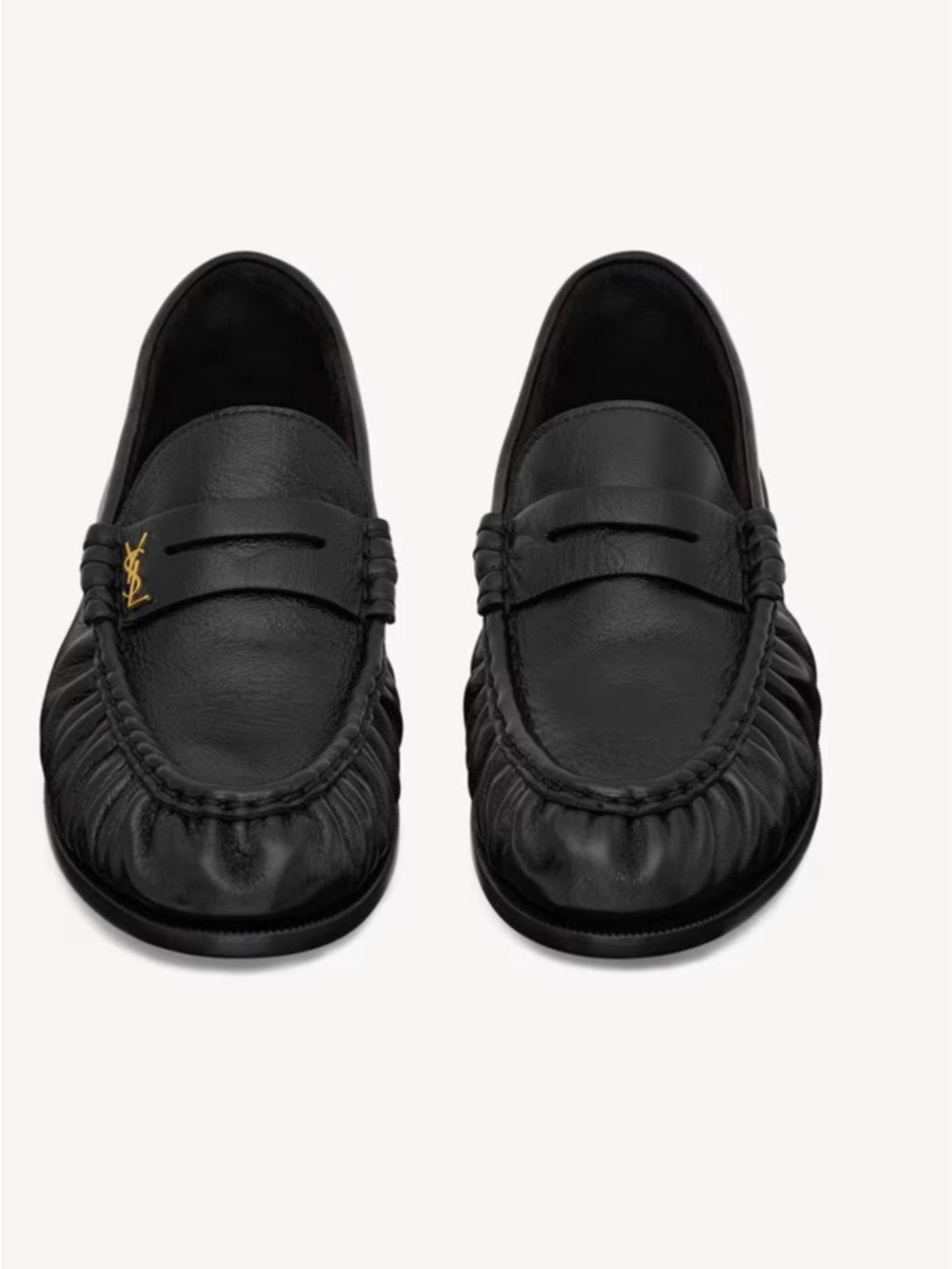 Saint Laurent Women’s YSL Le Loafer Supple in Black Leather